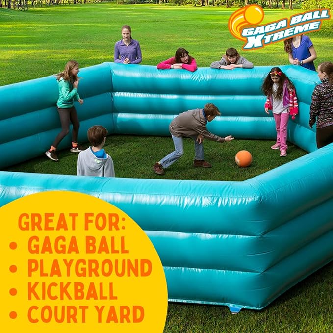 SCS Direct Gaga Ball Playground Balls (8.5 inches) w Air Pump- Durable Rubber Pack for Recess Dodgeball, Kickball, Gagaball Official Play & School -Fun Outdoor Toys & Gifts for Kids