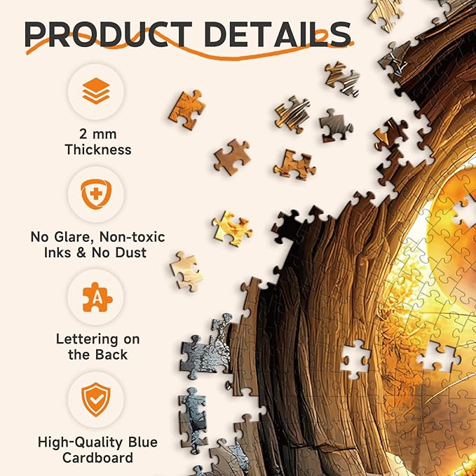 Round Puzzles for Adults 1000 Pieces, Hard Difficult Challenging Puzzles for Adults, 3D Cave Mouse Jigsaw Puzzles 1000 Pieces for Seniors, 3D Visual Flat Puzzle (26.6 x 26.6in)