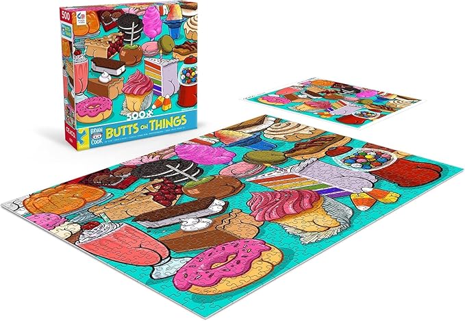 Ceaco - Brian Cook - Butts on Things - Sweet Cheeks - 500 Piece Jigsaw Puzzle