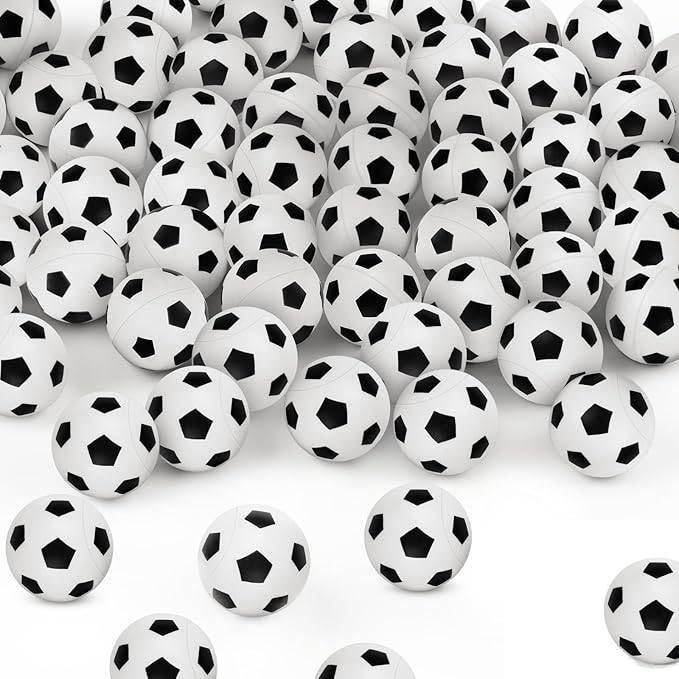 Deekin 200 Pieces Baseball Bouncy Balls Bulk 0.98'' Mini Rubber Bouncing Balls Sports Party Favors for Kids Fillers (Soccer)