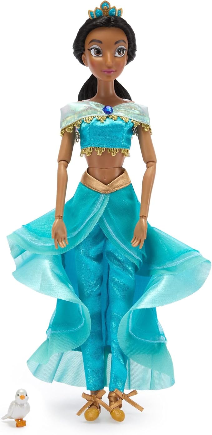 Disney Store Official Princess Ballet Doll - 11 Inch Jasmine Ballerina Doll - Includes Brush with Molded Details, 2 Tutu Outfits, Accessories and Dove Figure - Disney Princess Toys for Girls