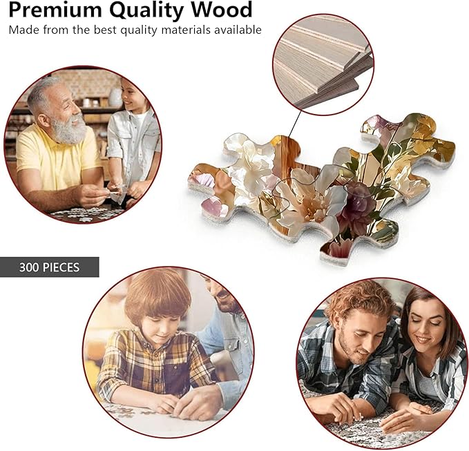 Great Jigsaw Puzzles for Adults 300 Pieces Religious Cross with Daisy Flowers Puzzles for Adults Toys Gift Family Decoration Kids Puzzle