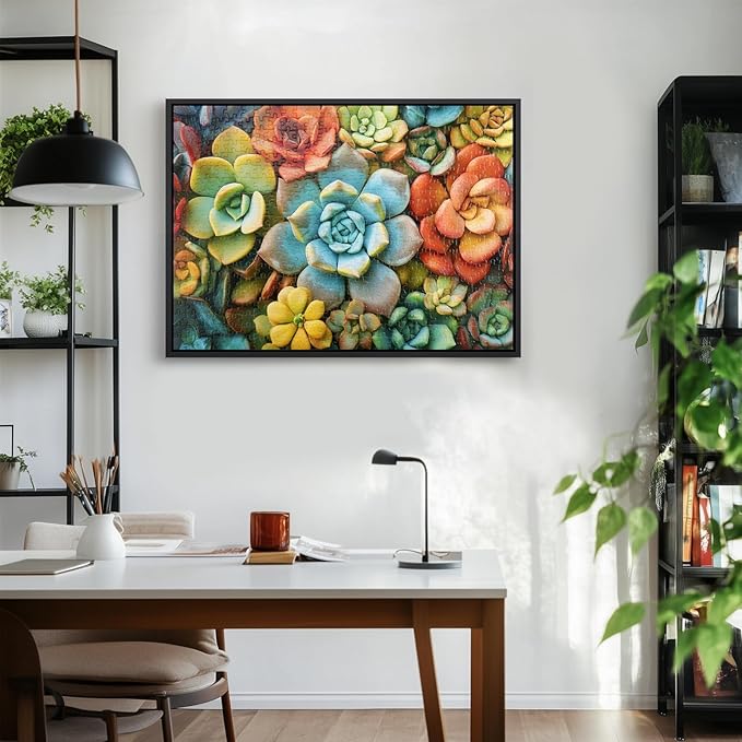 Motiloo Succulent Puzzle 500 Piece Jigsaw Puzzle for Adults -Colorful Succulent Plants Puzzle Perfect for Game Nights Family Holiday Jigsaw