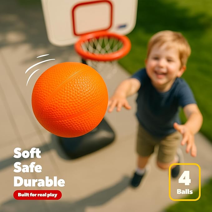 GALVANOX Mini Rubber Basketballs with Pump (7" Inch) Includes Mesh Storage Bag Designed for Little Tikes Basketball Hoop
