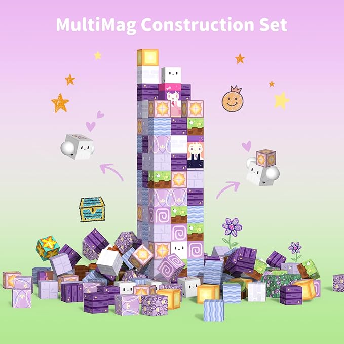 Magnetic Building Blocks 120PCS for Kids Ages 4-8, Magnetic Cubes STEM Toy Set, Strong Magnets Construction Blocks, Educational Building Toy for Boys Girls