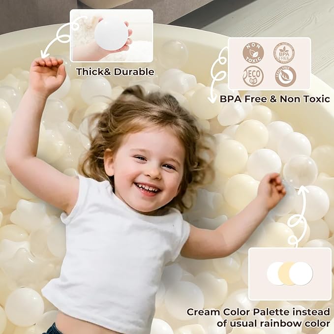 TRENDPLAY Star Ball Pit Balls for Toddlers -50 100 200 Count Star Balls Different Shapes, Non-Toxic Plastic Balls for Safe Play, Boys Girls Festival Party Decoration