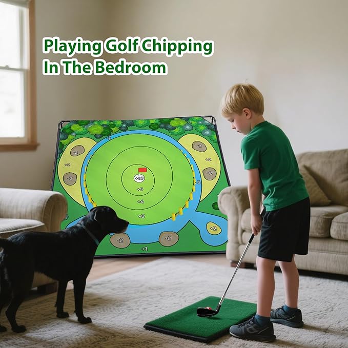 70"x70" Golf Chipping Game Practice – Portable Training Game for Indoor & Outdoor Use, Improve Short Game Accuracy for Adults, Juniors & Beginners