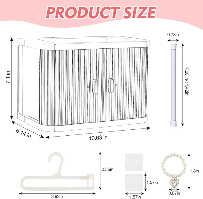 2026 Foldable Doll Closet Storage Box, Portable Organizer Case Compatible with labubu Clothes,Dust-Resistant Doll Clothes Closet,Stackable Design&Exclusive Gift:1Exquisite Necklace