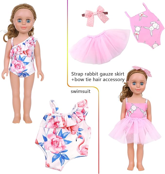 MSYO 10 Sets Doll Clothes Set for 17 - 18 Inch Dolls, 20 Pcs Fashion Outfits with Dresses & Accessories, Cute Doll Costumes for Girl Dolls
