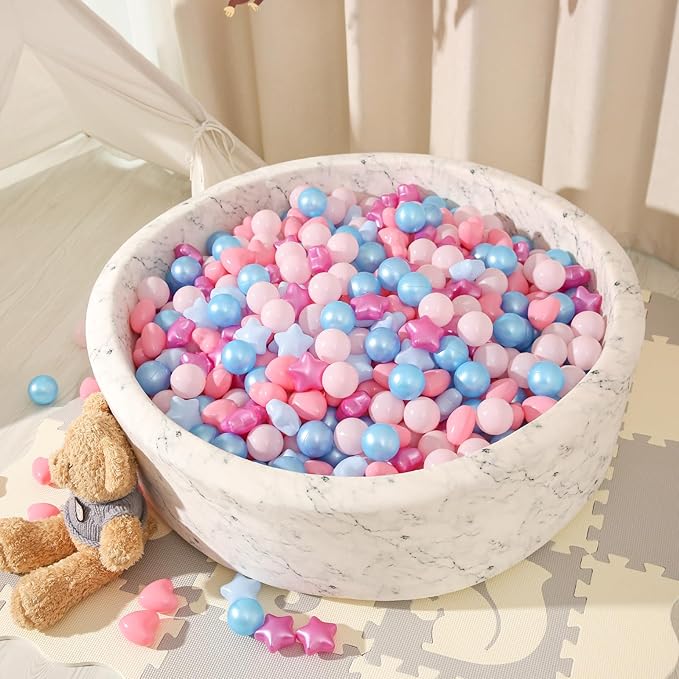 STARBOLO Star Ball Pit Balls for Toddlers -100pcs Phthalate Free BPA Free Crush Proof Play Balls for Play Tent Pool Playhouse Playpen Party Decoration.