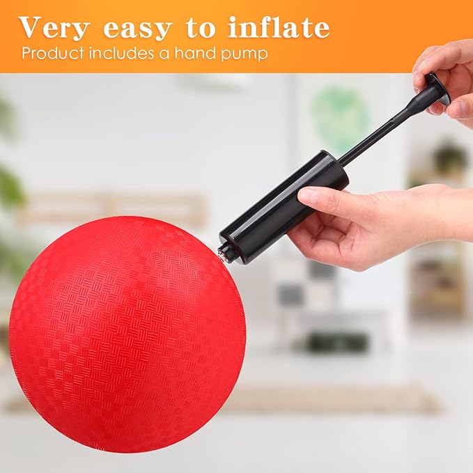 Yunsailing 24 Pack Dodgeballs Bulk 6 Inch Operation Christmas Playground Balls Rubber Bouncy Inflatable Kickball with Pump for Kids Adult Outdoor Handball Game Christian Donation Gift (Red)