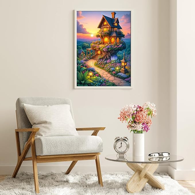 Puzzles for Adults 1000 Pieces, Jigsaw Puzzle for Adults, Fun Challenging Puzzle, Fairytale Tree House Puzzles, Interlock Perfectly No Dust, Gifts for Friends Teacher Father's Day