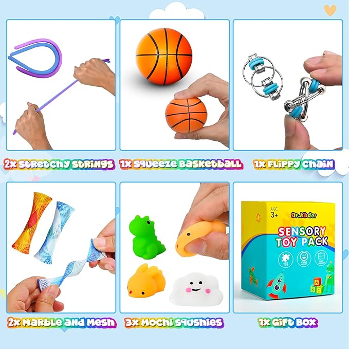 Easter Basket Stuffers for Kids, 30Pack Fidget Toys Bulk Adult Sensory Autism ADHD Autistic Figette Classroom Treasure Prize Box School Must Have Stress Anxiety for Age 5-7 8-12 Valentines Day Gifts