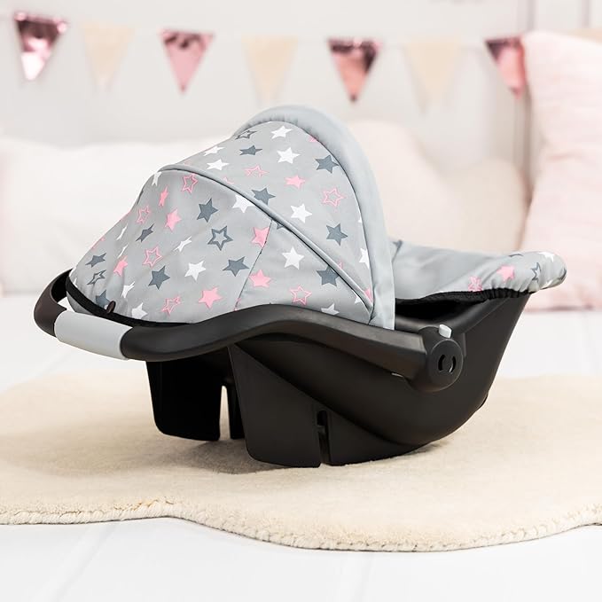 Bayer Baby Doll Car Seat with Retractable Canopy & Harness for Dolls up to 18 in