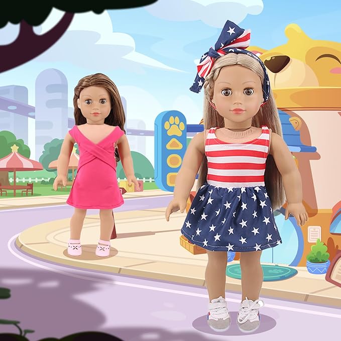 UNICORN ELEMENT 10 Sets American Doll Clothes for 18 Inch Doll Clothes and Accessories Includeding 17 PCS Items Fit for 18 Inch Girl Dolls