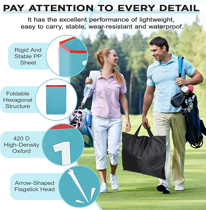 Golf Bucket Yard Game - Backyard Set for Kids, Adults and Family - Outdoor and Indoor Portable 9 Holes Course With Balls, Flags and Carry Bag for Lawn, Park, Beach and Hotel - Blue