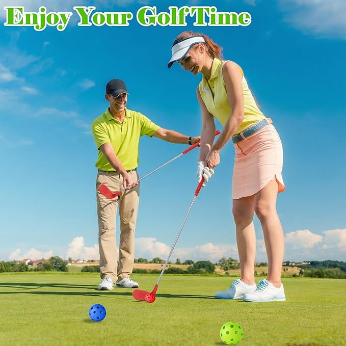3 Pack 36" Backyard Golf Club with 6 Balls Outdoor Game Set, Right Hands Training Practice Course Portable Golf Play Gift for Family Beach Camping Lawn Park Yards Grass Home Indoor