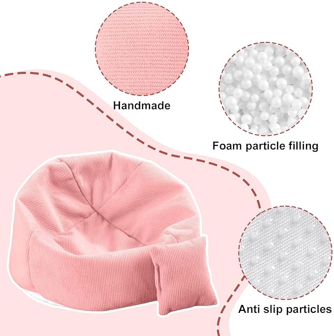 Doll Car Seat Compatible with Labubu, Handmade Bean Bag Chair for 5.9-6.7 inch Doll, Anti-Slip Bottom, Cute Doll Accessories for Display, Fans&Collectors Gifts, Durable Corduroy Fabric (Pink)