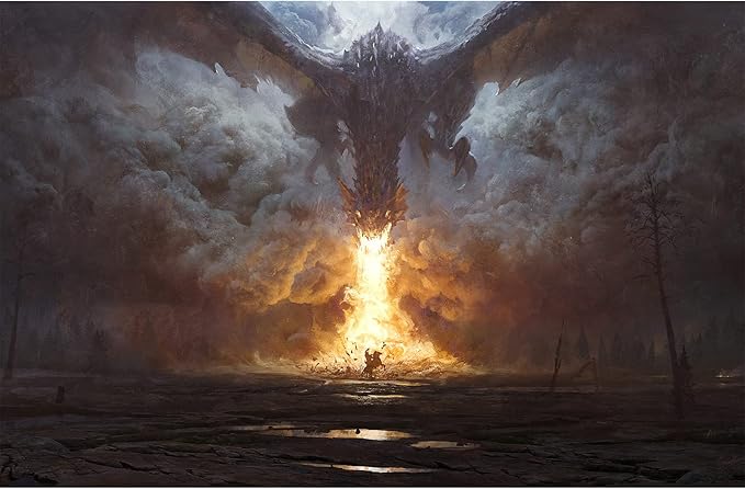 Jigsaw Puzzle 1500 Piece Dark Cloud Spitfire Dragon Adult Puzzle Wooden Puzzle Toy DIY Kit Home Decor 87x57cm