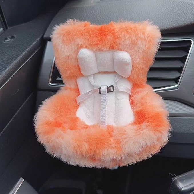 Ezcora Accessories for 10-17cm Dolls, Doll Car Seat with Clip onto Car Air Vent, Includes Seat Leg for Desktop Display (Orange Ombre)