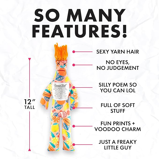 Dammit Doll - Funny Stress Relief Gag Gift, Random Color - for Anger & Frustration Relief - White Elephant or Emotional Support Doll for Adults & Women - 2 Count