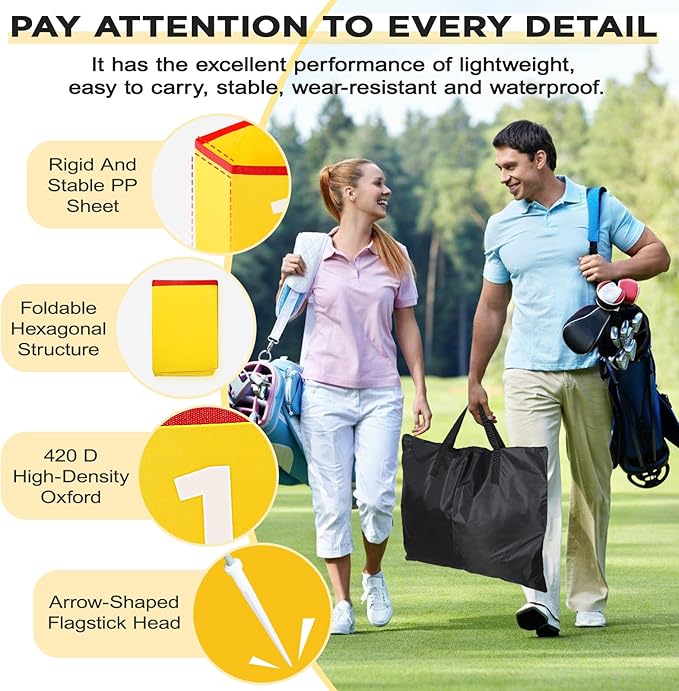 Backyard Golf Set for Kids, Adults and Family, Portable 6 Holes Golf Course with Balls, Flags and Carry Bag for Lawn, Park, Beach and Hotel - Yellow