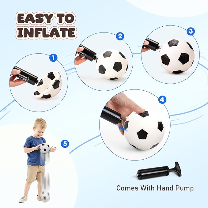 EVERICH TOY Balls for Toddlers 1-3, 4 Pcs 5" Playground Balls for Kids, Soft Rubber Small Sports Ball Set with Football, Basketball, Soccer, Indoor Outdoor Toddler Toys Games Gifts for Boys Girls