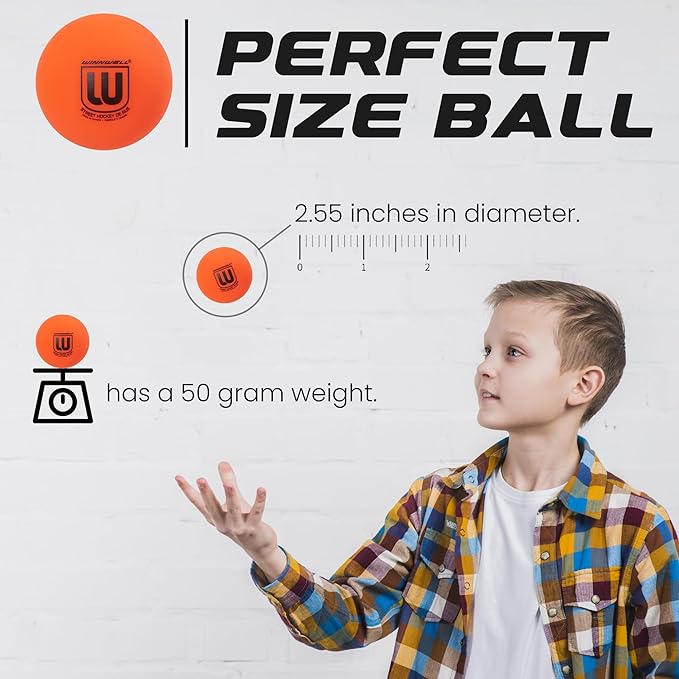 Winnwell Sports Street Hockey Balls - Indoor & Outdoor Balls with Storage Bag - Ideal for Road & Street Hockey Games 65mm & 50 Gram Weight