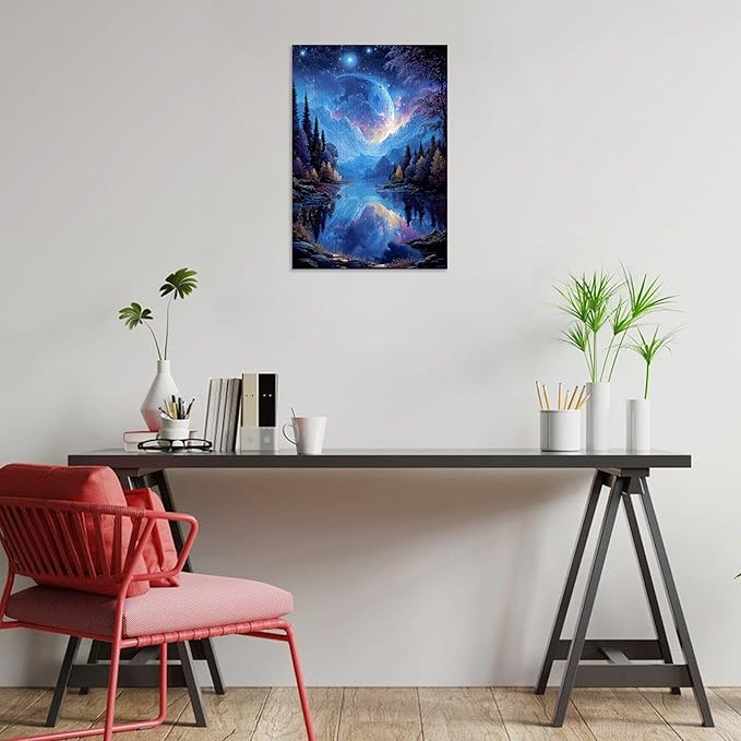 Great Jigsaw Puzzles for Adults 300 Pieces Dreamy Moon Night Wooden Challenging Puzzles Gift for Friends Family Home Decoration Kids Puzzle
