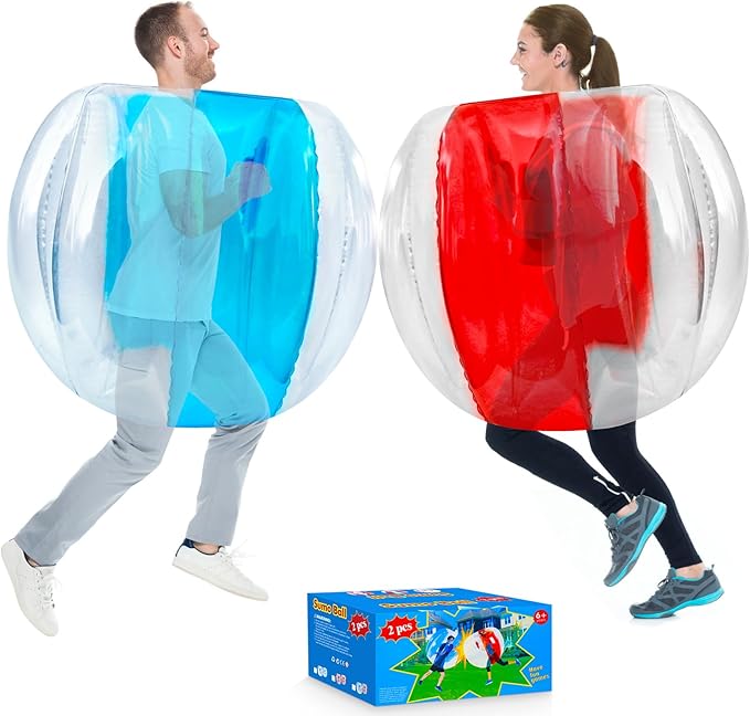 XBEN Inflatable Bumper Balls (2-Pack) – 47" Giant Human Hamster Ball for Kids & Adults – Durable PVC, Safe Outdoor Play – Team Games, Pool Parties, Backyard Fun – Great Gift Idea