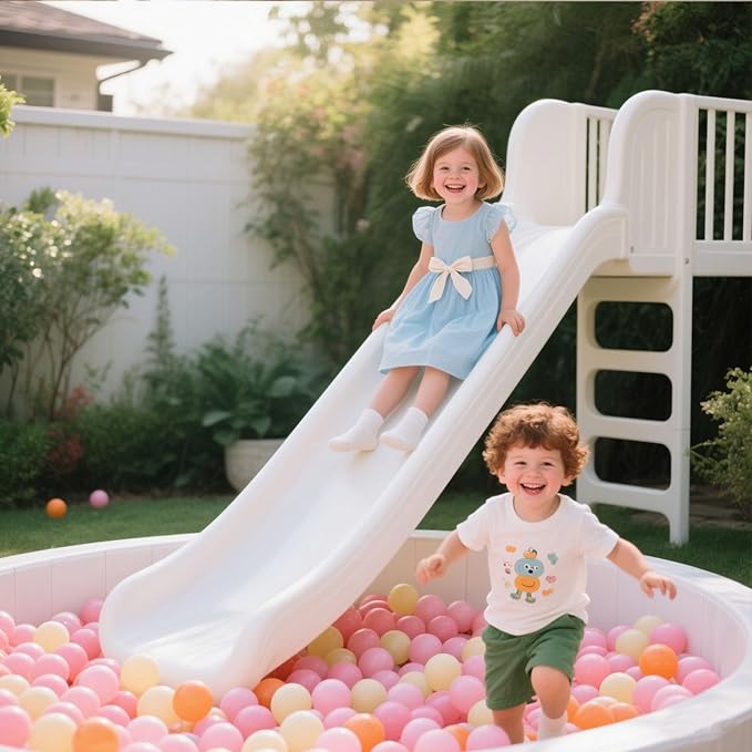 GOGOSO Ball Pit Balls for Toddler, Baby Plastic Playballs Kids Soft Pastel Pelotas Non-Toxic BPA-Free 3pink+Orange+Yellow, 50 Balls