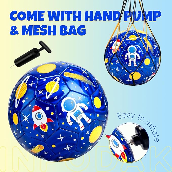 INPODAK Soccer Ball for Toddler Kids 1-3 2-8, Size 2 Size 3 Soccer Ball, Cartoon Dinosaur Unicorn Balls with Pump, Mesh Bag and Gift Box Great Gift for Birthdays