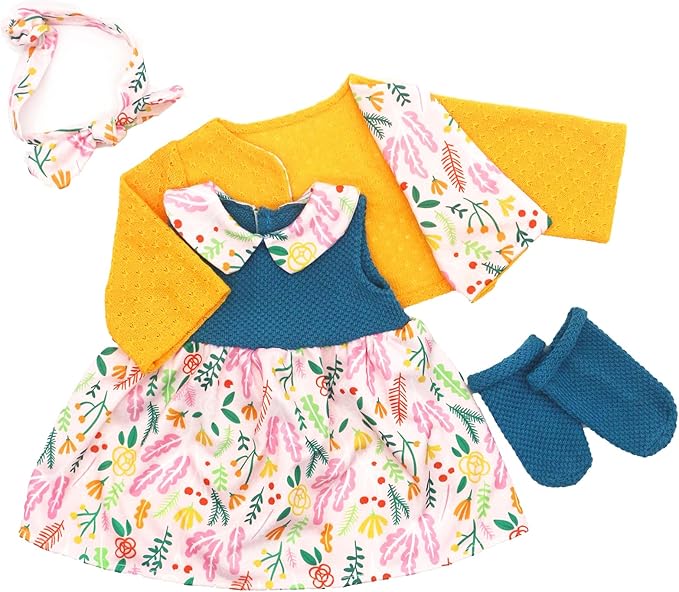 Reborn Doll Clothes and Accessories for 20-22 Inch Dolls, 4 Sets Baby Doll Clothes Outfits