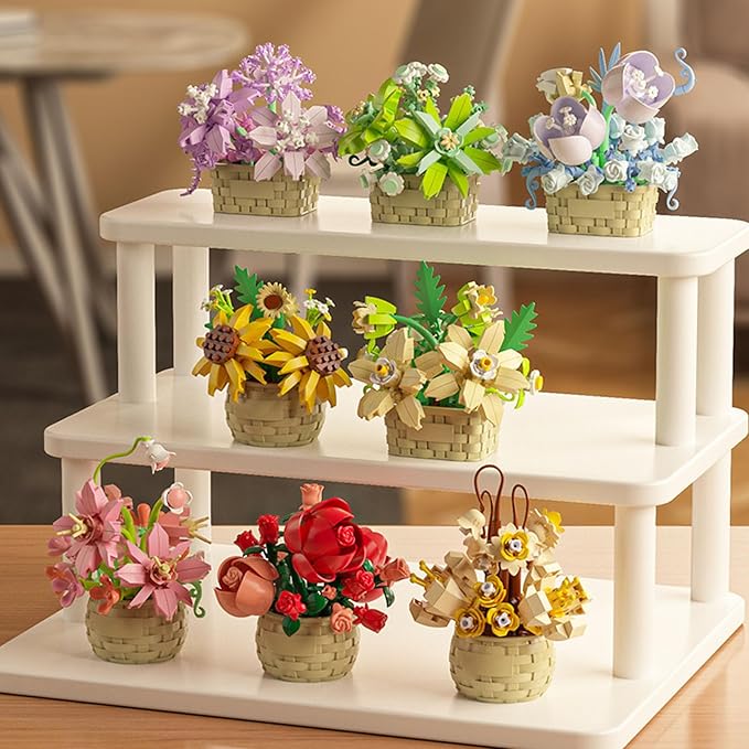 Mini Flowers Building Block Set,Flower Blocks Toys,Plants and Succulent Toys,Building Block Flowerpot，Botanical Collection Birthday Gift for Girls Boys Adults Kids Ages 6+ (Gardenia 206Psc)