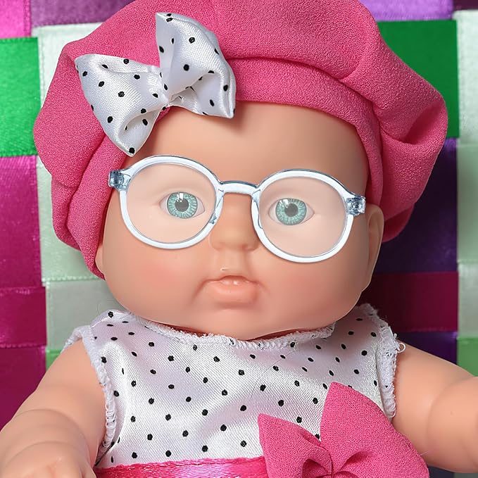 SEWACC 6pcs Mini Doll Glasses, Multi-Color Plastic Doll Dress up Eyeglasses, Toy Costume Stuff Accessories for Figures Dollhouse and Photography Props