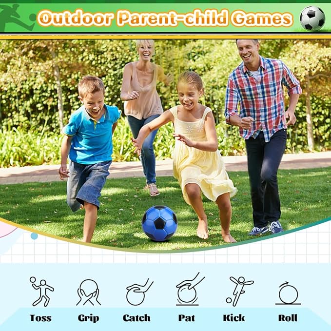 5" Foam Mini Soccer Balls for Kids Adults, Soft Squishy Slow Rising Soccer Goal Toys for Goal Sets, 3PCS Sensory Stress Ball for Office, Swimming Pool Beach Balls, Indoor Outdoor Sport Gift (Rainbow)