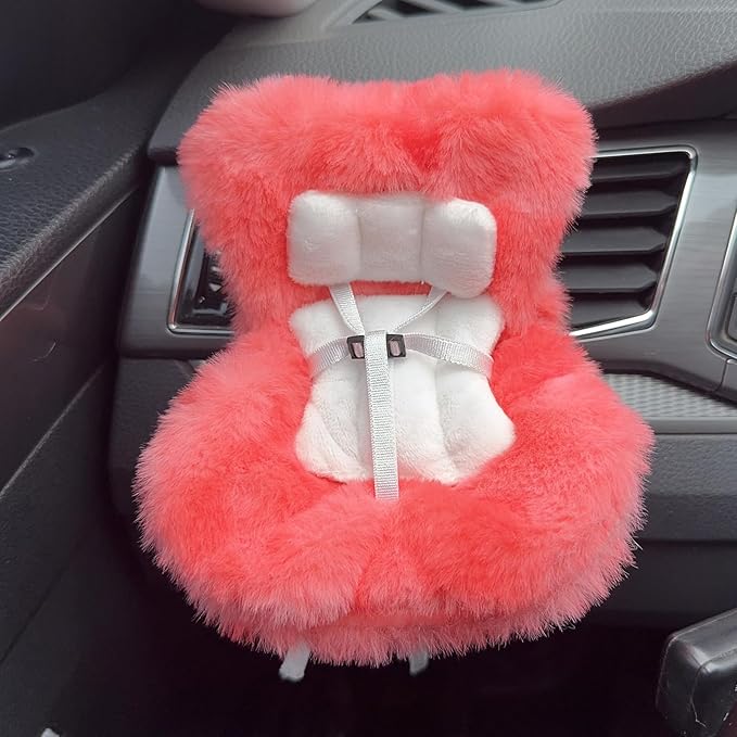 Ezcora Accessories for 10-17cm Dolls, Doll Car Seat with Clip onto Car Air Vent, Includes Seat Leg for Desktop Display (Red Ombre)