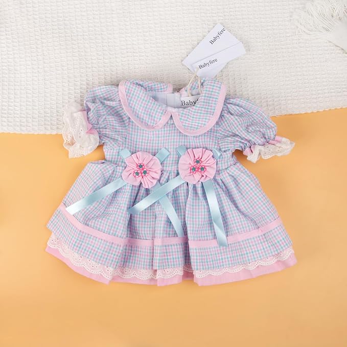 22' Newborn Reborn Baby Girl Dolls Clothes Dress Accessories Outfits for 22-24 Inch Reborn Doll Clothing 4Pcs Set