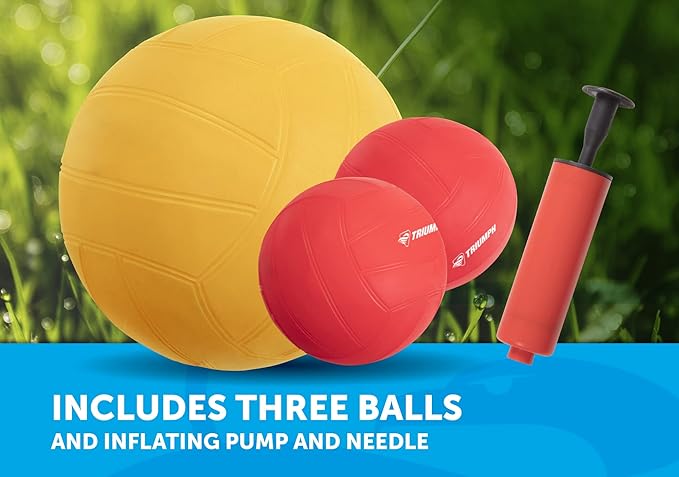Triumph Sports Triumph Rallyball - Includes Net Target, Two 3.5" Balls, One 5" Ball, Inflating Pump and Carry Bag