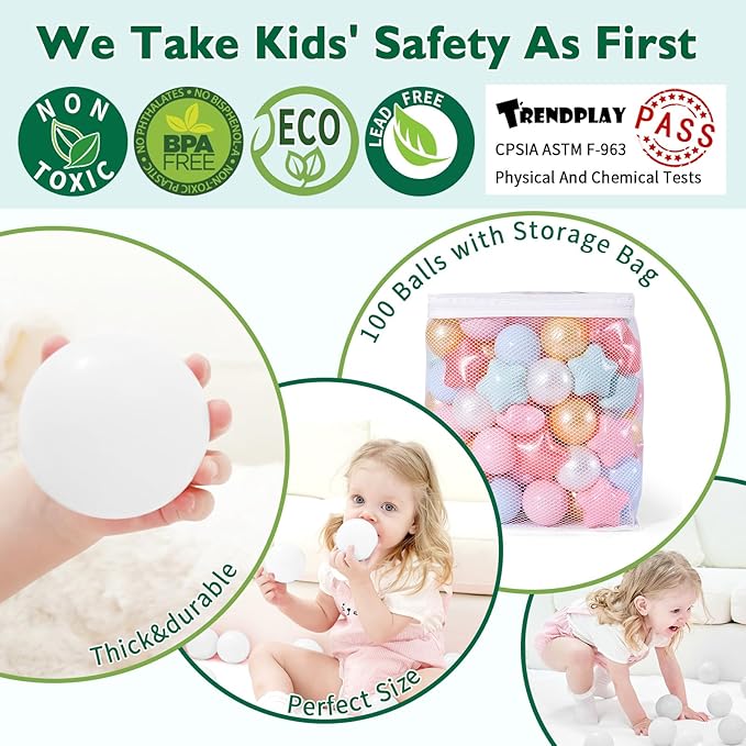 TRENDPLAY Star Ball Pit Balls for Toddlers -50 100 200 Count Star Balls Different Shapes, Non-Toxic Plastic Balls for Safe Play, Boys Girls Festival Party Decoration