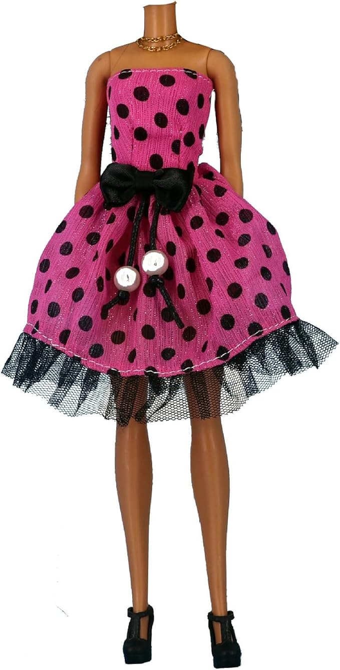 Doll Clothes, 5 Sets Outfits Winter Dresses Pants Windbreaker Hat for 11.5 inch Dolls Accessories Random Style (F)