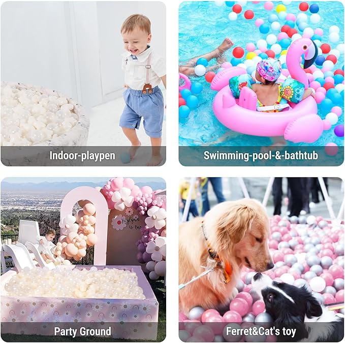 Star Ball Pit Balls for Toddlers -200pcs Crush Proof Phthalate Free BPA Free Non-Toxic Play Balls Play Tent Pool Playhouse Playpen Party Decoration.