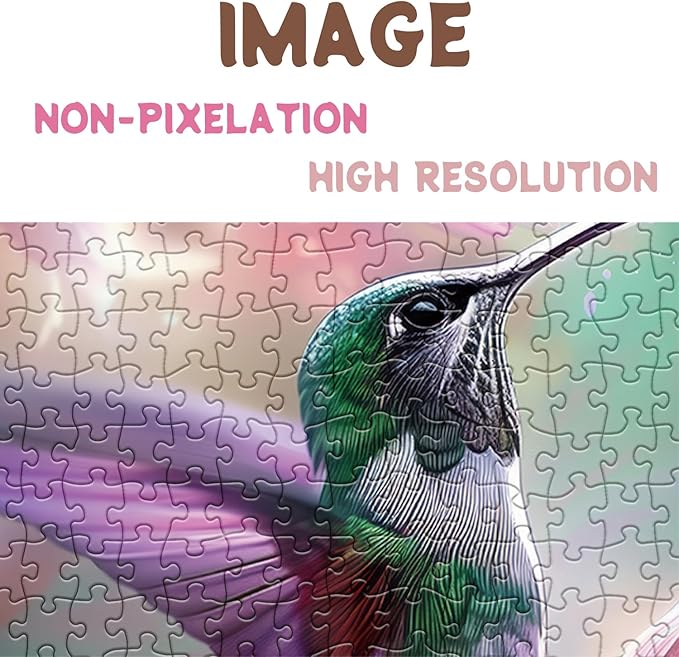 Hummingbird Flower Puzzles for Adults 1000 Pieces, Nature Bird Floral Jigsaw Puzzles, Animal Art Plant Puzzles