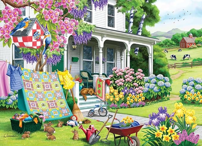 Cobble Hill 500 Piece Puzzle - Spring Cleaning - Sample Poster Included
