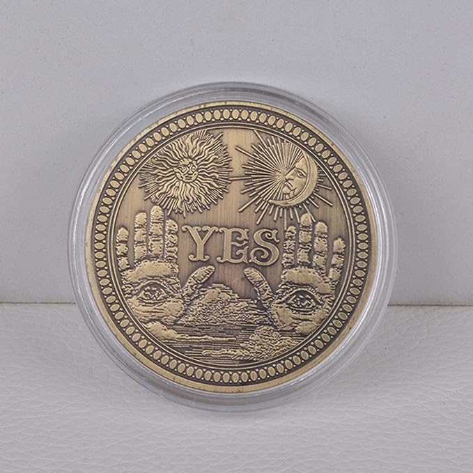 Yes No Challenge Coin Decision Maker Divination Coin(Bronze)