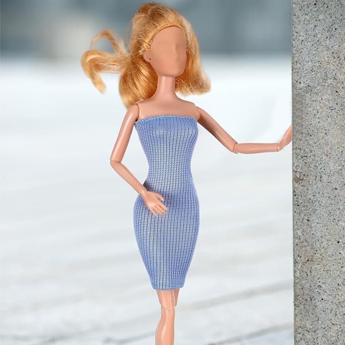 Bencailor 6 Pcs Doll Clothes and Accessories for 11.8 Inch Including Summer Tops Swimwear Robe T-shirt Dress Winter Coat Jacket Outfit Girl Birthday Gift(Bright Color,11.8 Inch Doll)