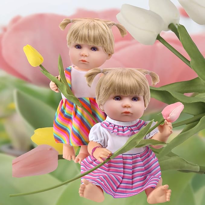 9 Sets Baby Doll Clothes for 12 13 14 Inch Dolls, Alive Doll Clothes Colorful Princess Dress, Romper, Sweater Costume, Cute Alive Doll Accessories Outfits for Christmas Birthday Gift for Little Girls