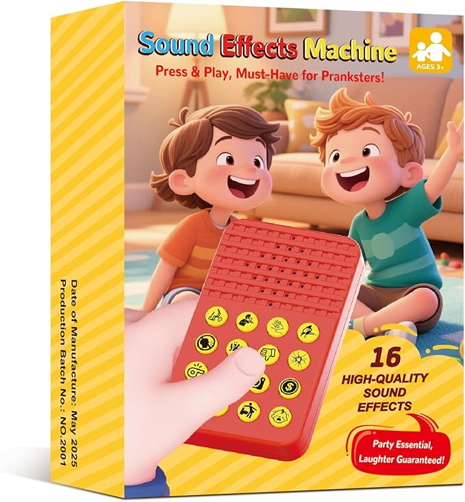 Sound Effects Machine - 16 Hilarious Sound Buttons for Kids - Easter Basket Stuffers for Teen Boys & Girls - Funny Cool Gag Gifts for Kids Birthday Gift for 4 5 6 7 8 Year Old Boy