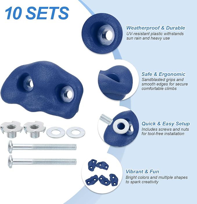 PATIKIL Climbing Rock Wall Grips Play Set Climber Attachments with Double Hole