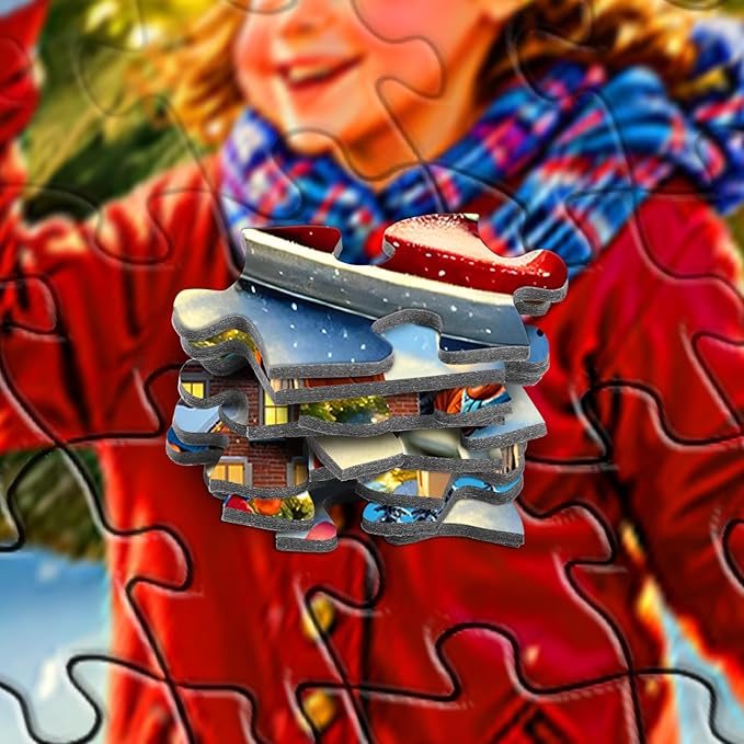 Rocorose Christmas Jigsaw Puzzle for Adults, 1000 Pieces Winter Theme Puzzle Snow Scene Party Holiday Puzzle Christmas Tree Challenge Home Decoration for Family